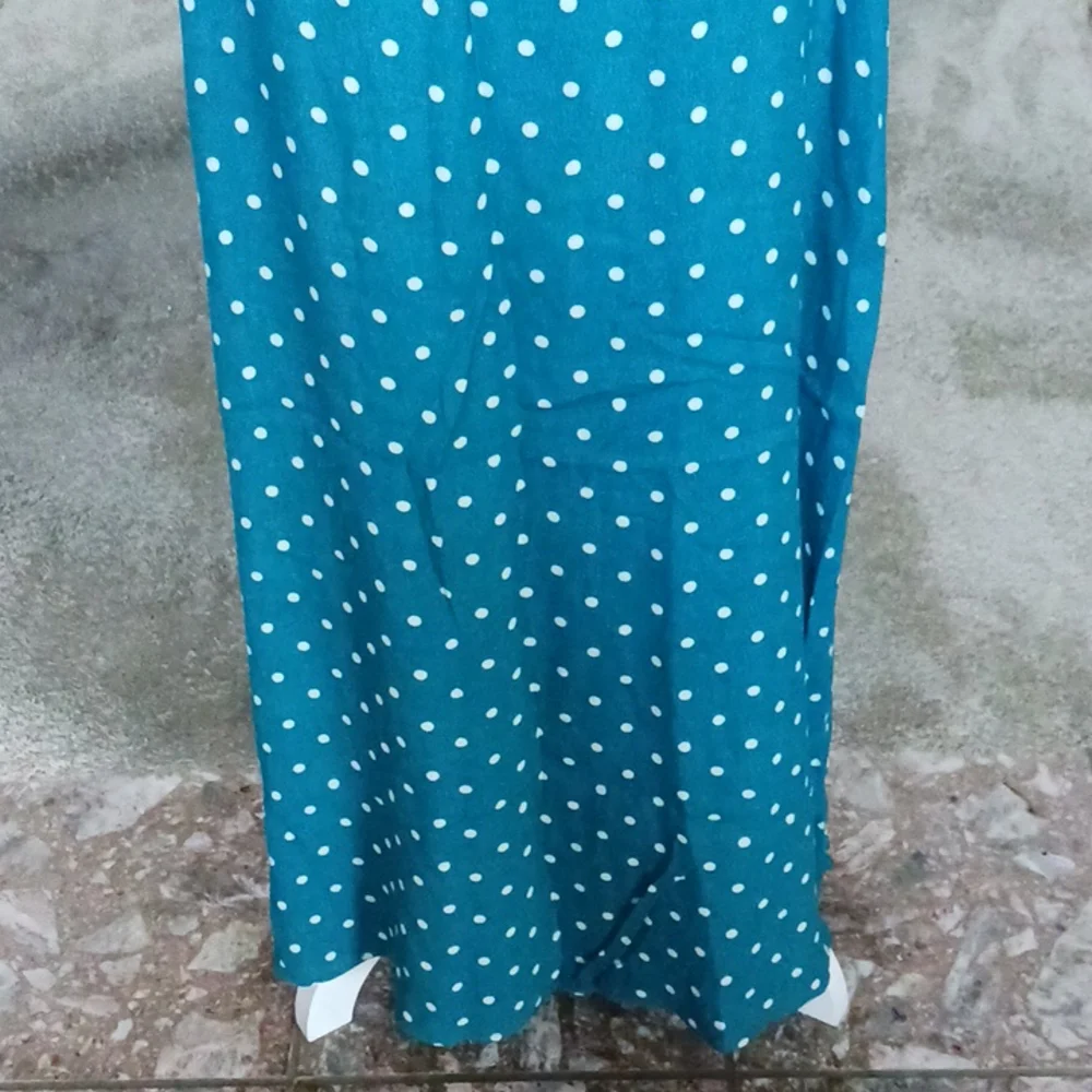 NWT MAXI SUNDRESS TEAL XS/S - Picture 8 of 14